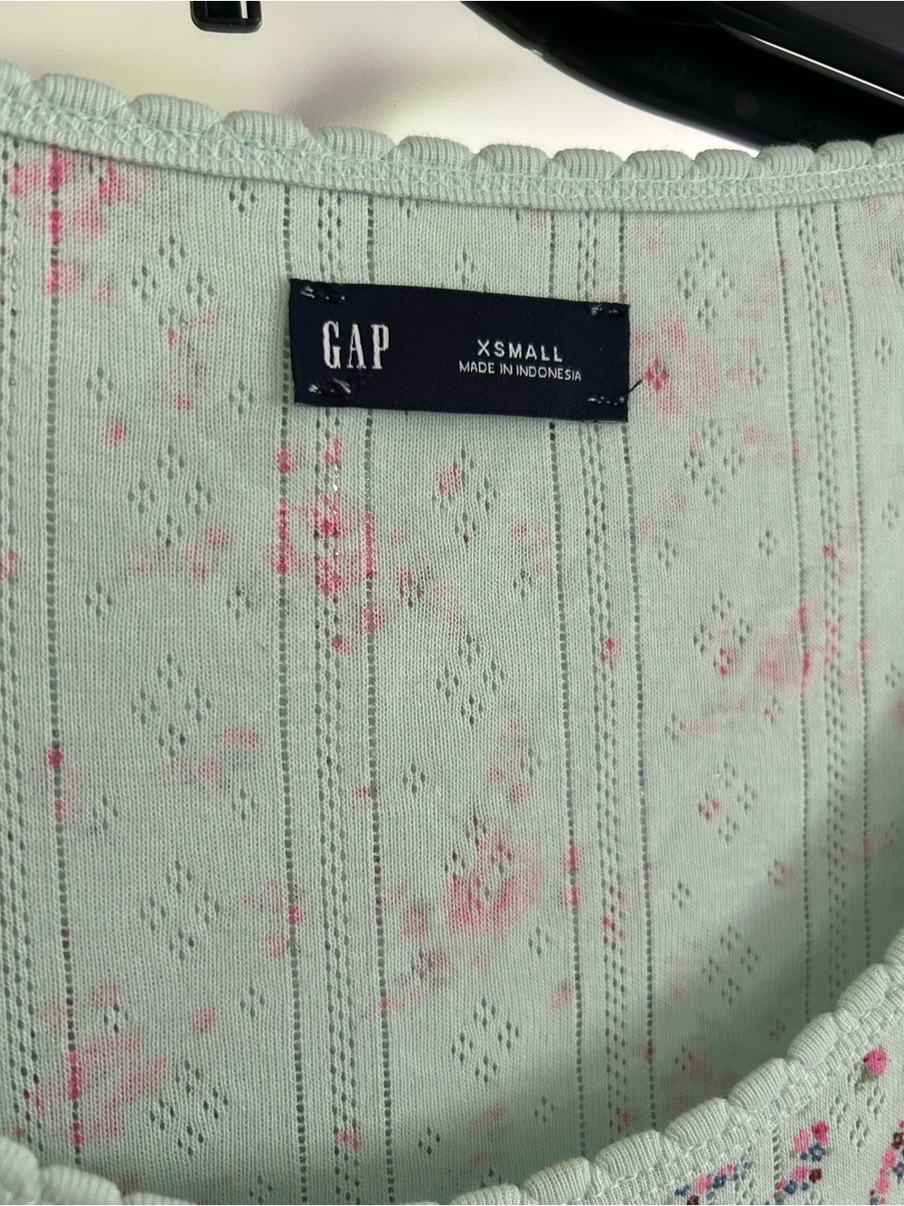 Floral pointelle ribbed tee - Picture 2 of 2